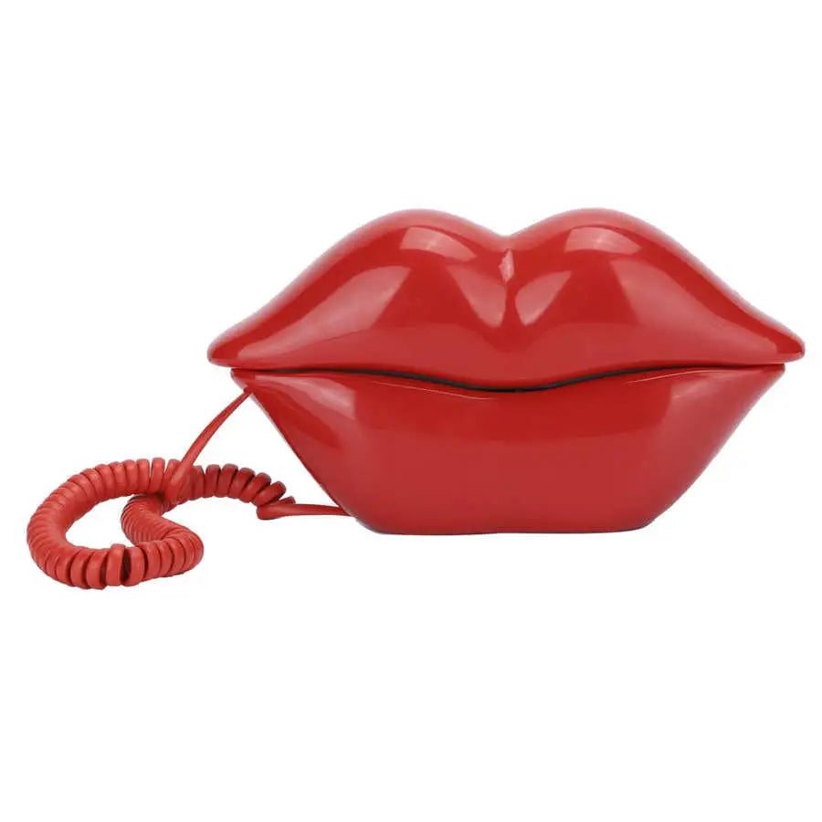 Lip shaped phone decor for a y2k aesthetic room - red