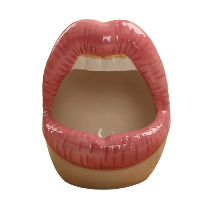 Whimsical lips shape planter for succulents and cacti - pink