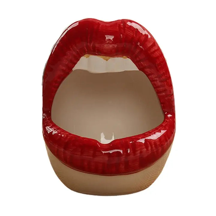 Whimsical lips shape planter for succulents and cacti - red