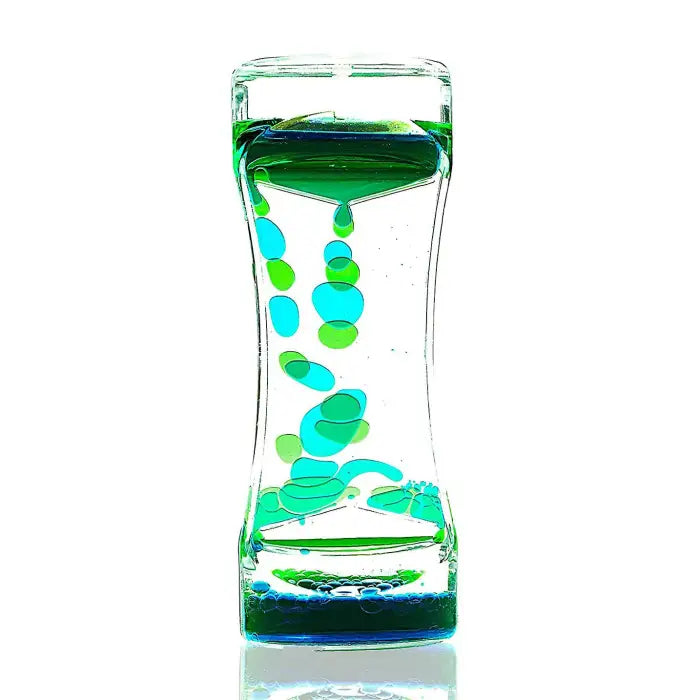 Liquid bubble hourglass for aesthetic room decor - green