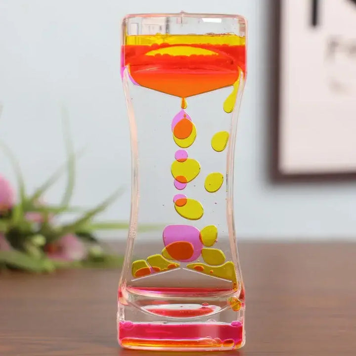 Liquid bubble hourglass for aesthetic room decor - orange