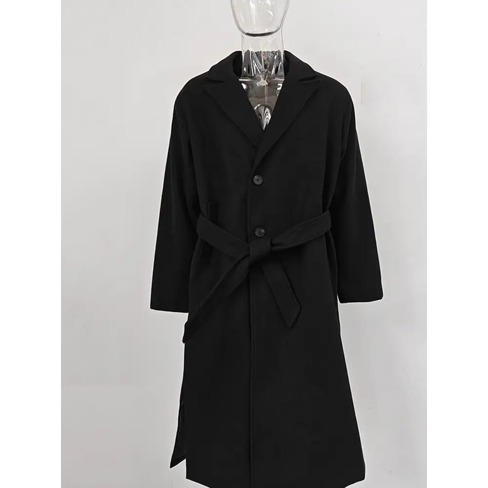 Y2k loose casual turndown collar coat for stylish elegance - black / m - jackets