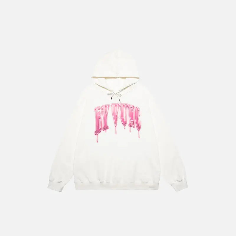 Loose printed washed hoodie y2k - white / xl - hoodies