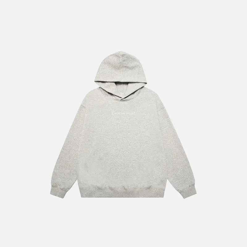 Loose vintage fleece hoodie y2k - gray / m - hoodies