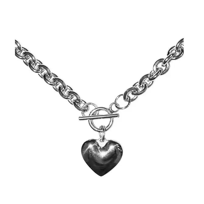 Love bites heart necklace - standart / silver