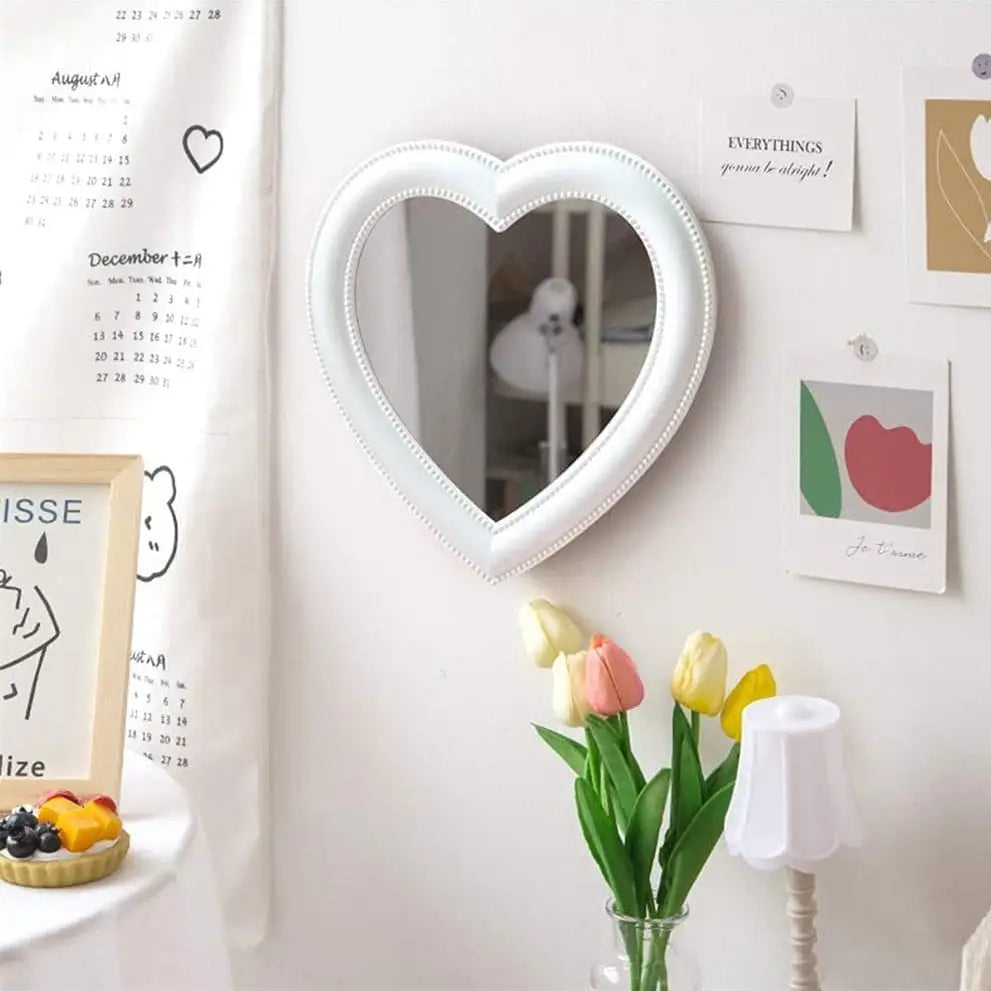 Love heart mirror for bedroom aesthetic and decoration