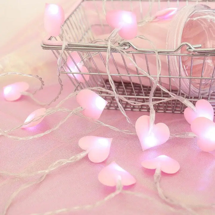 Love heart string lights for aesthetic room ambiance