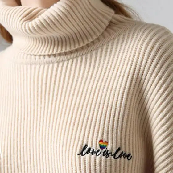 Love is high neck jumper - sweater