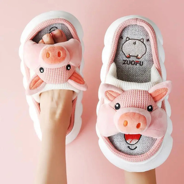 Lovely animals slipper y2k - pink pig / 36/37 (insole 23cm) - slippers