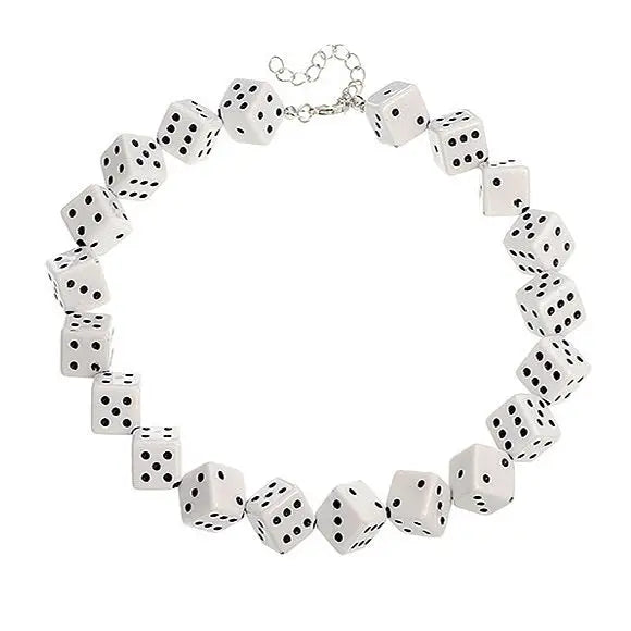 Lucky roll dice choker - standart / white - necklace