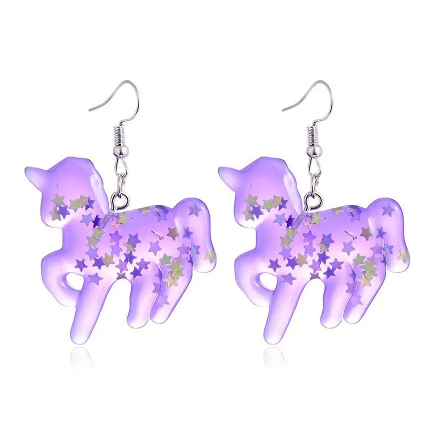 Magic unicorn earrings - glasses