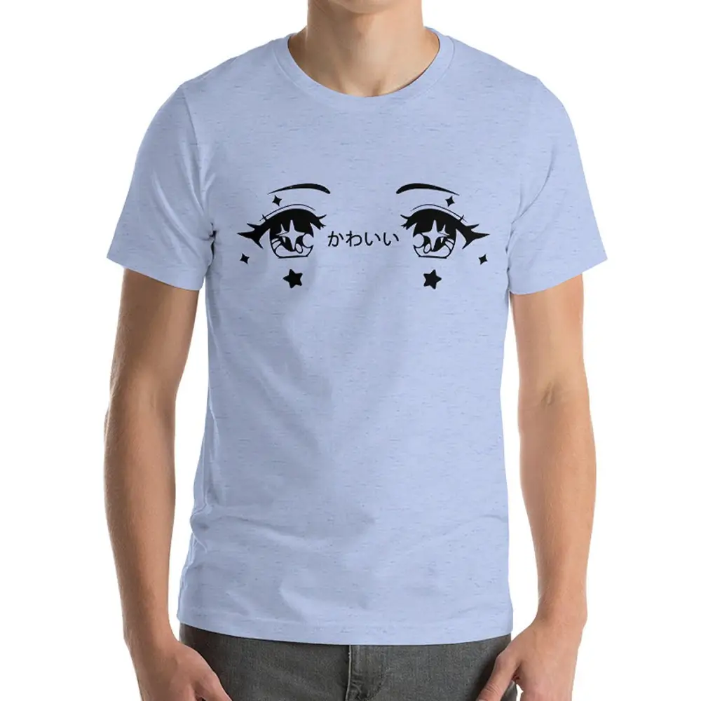 Magical anime eyes t-shirt - heather blue / s