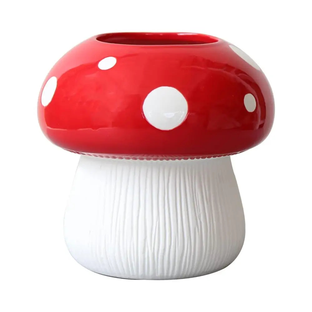 Magical mushroom ceramic vase for a whimsical home accent