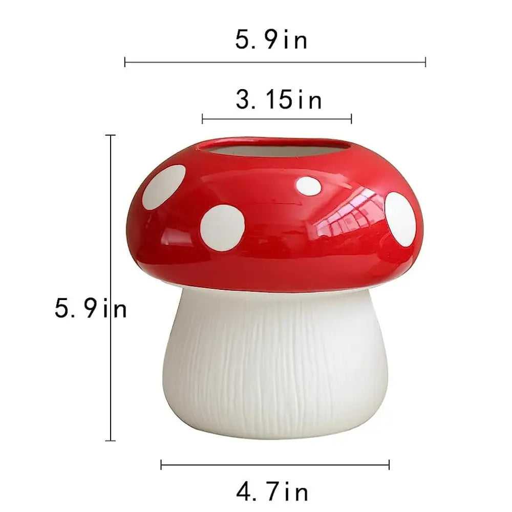 Magical mushroom ceramic vase for a whimsical home accent