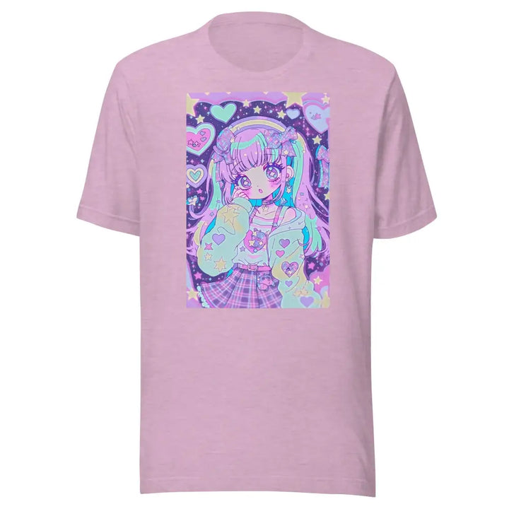 Y2k soft and lightweight flattering t-shirt for all - heather prism lilac / s