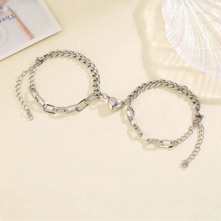 Magnetic stainless couple bracelets y2k - style 1