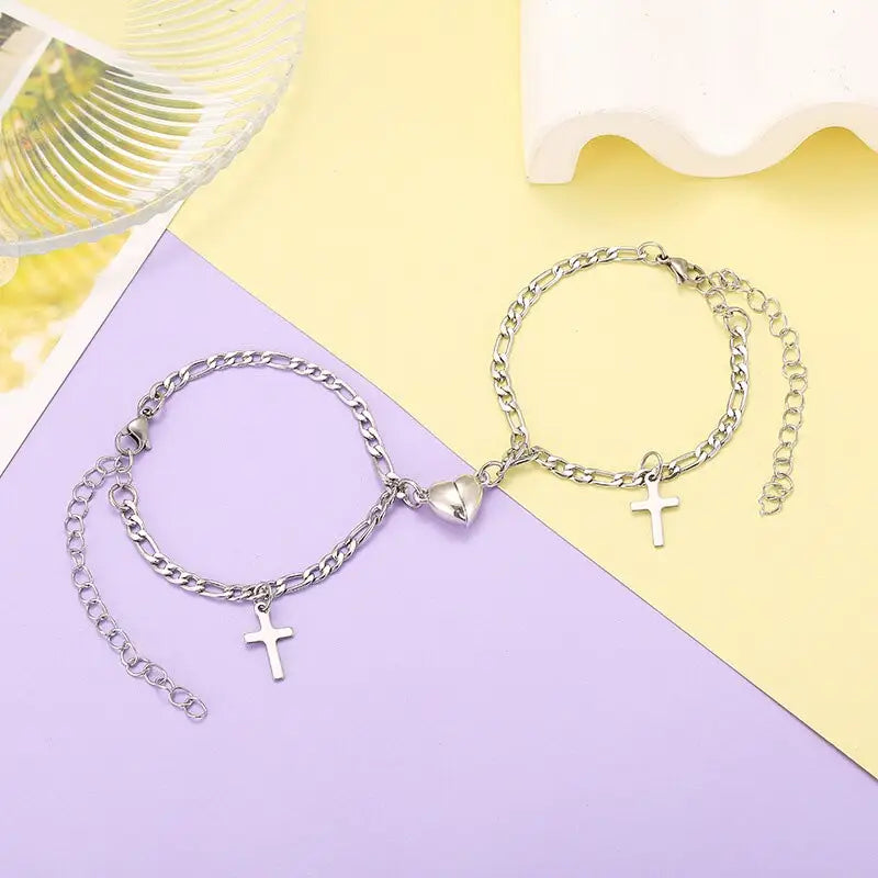 Magnetic stainless couple bracelets y2k - style 9