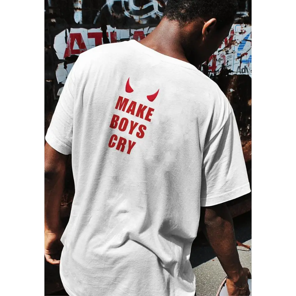 Make boys cry bold t-shirt for the confident y2k style - tee