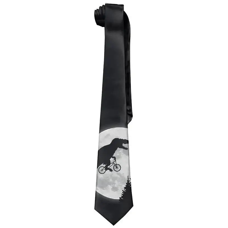 Y2k print neck tie for men in one size polyester fashion - 5