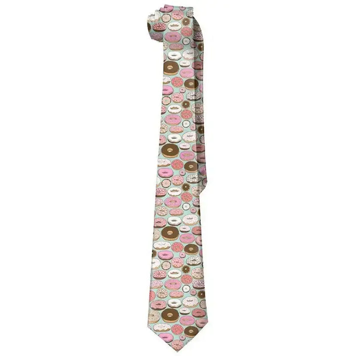 Y2k print neck tie for men in one size polyester fashion - 6