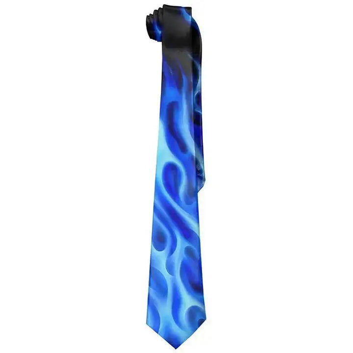 Y2k print neck tie for men in one size polyester fashion - 7