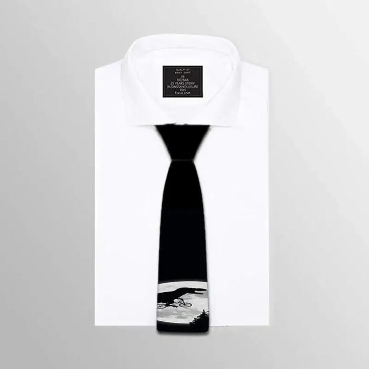 Y2k print neck tie for men in one size polyester fashion