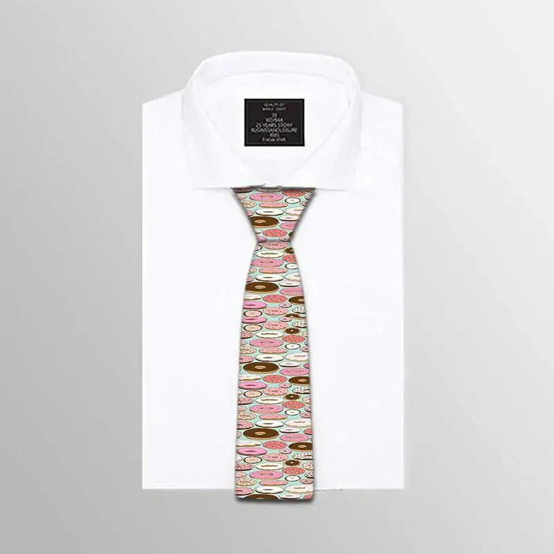 Y2k print neck tie for men in one size polyester fashion