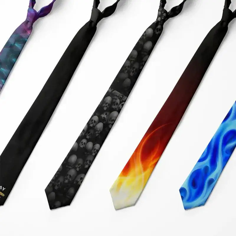 Y2k print neck tie for men in one size polyester fashion