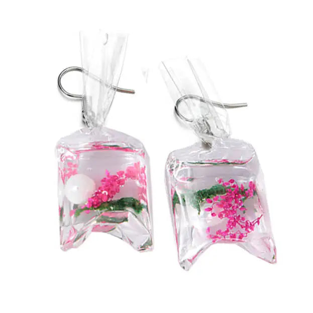 Mermaid lake earrings - standart / pink - earrings