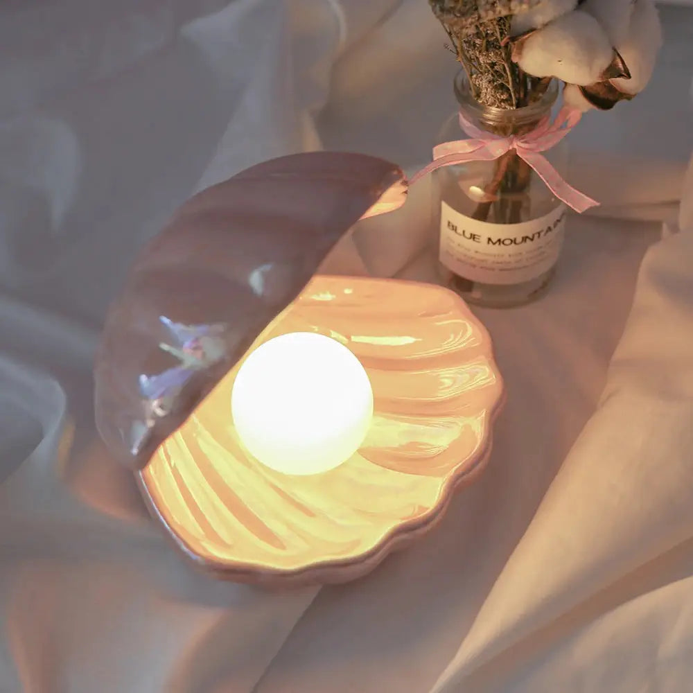 Mermaid pearl night light for a cozy bedroom ambiance