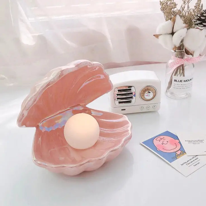 Mermaid pearl night light for a cozy bedroom ambiance