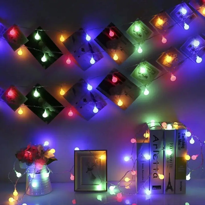 Aesthetic mini globe string lights for ambiance and decor - multicolor / 1.5m 10leds