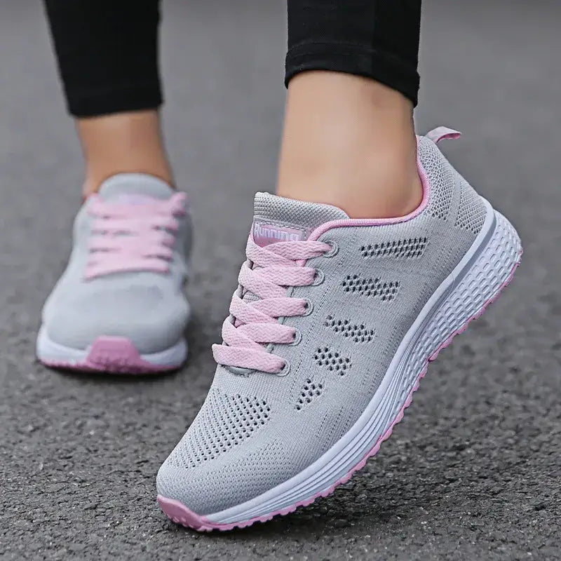 Y2k minimal breathable flat sneakers for avant-garde fashion - pink / 35