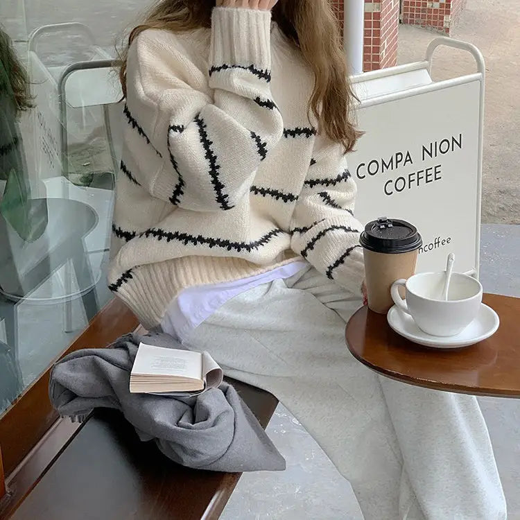 Aesthetic striped sweater for a cozy modern look