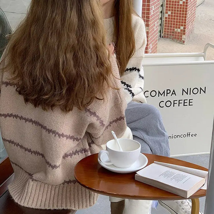 Aesthetic striped sweater for a cozy modern look