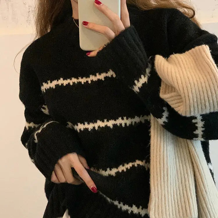 Aesthetic striped sweater for a cozy modern look