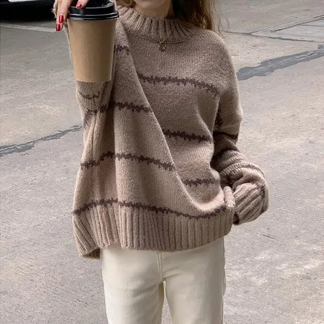 Aesthetic striped sweater for a cozy modern look