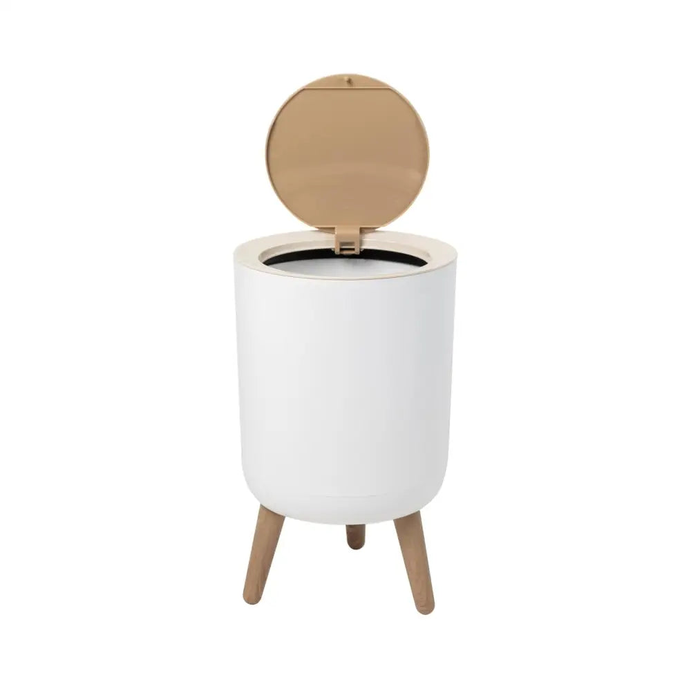 Nordic style minimalist trash bin in chic white color