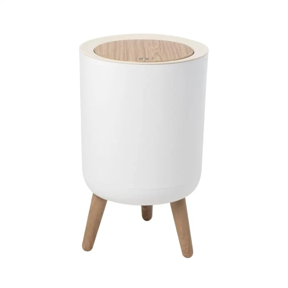 Nordic style minimalist trash bin in chic white color