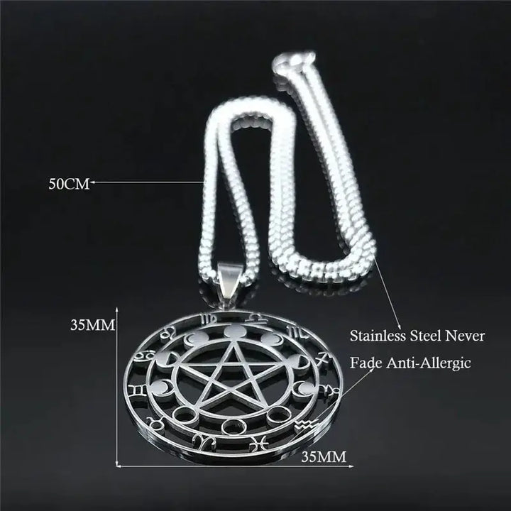 Trendy y2k pentagram pendant necklace jewelry in stainless steel