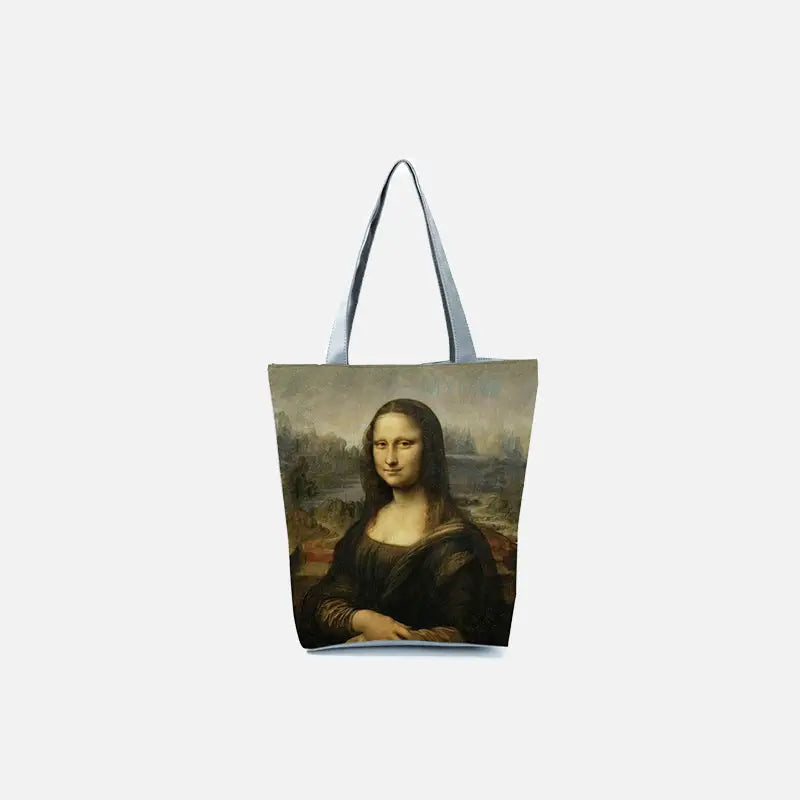 Mona lisa retro tote bag y2k - 23x27cm-9x10.6in