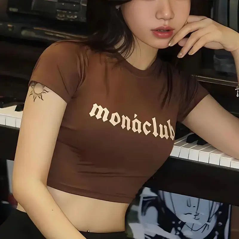 Monaclub crop top - brown / s