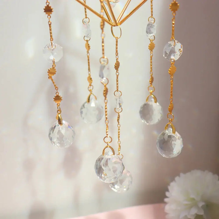 Moon crystal light catcher for ambient bedroom decor