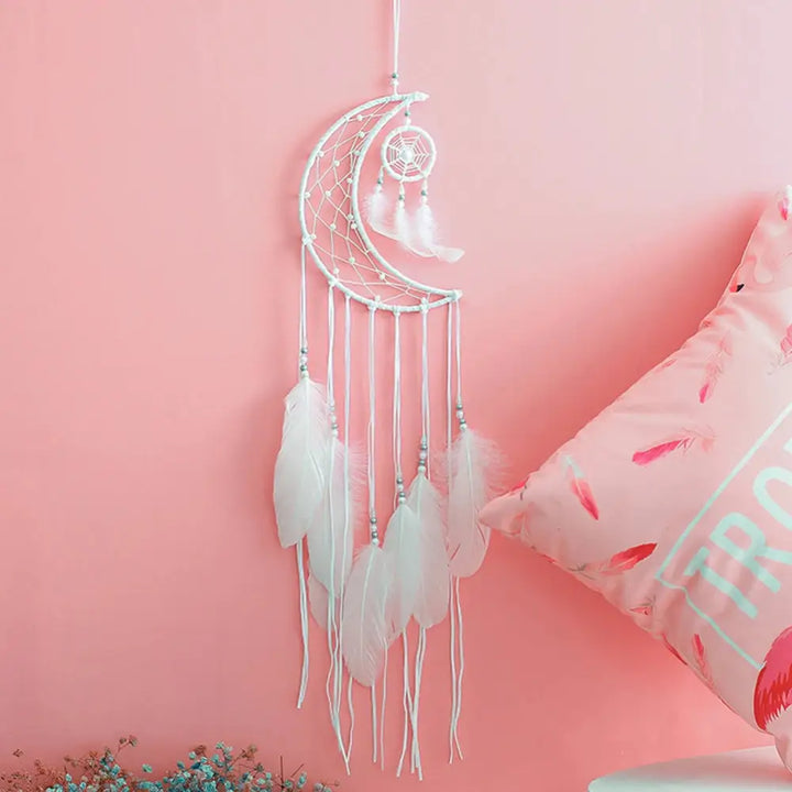 Moon dream catcher for a serene bedroom ambiance