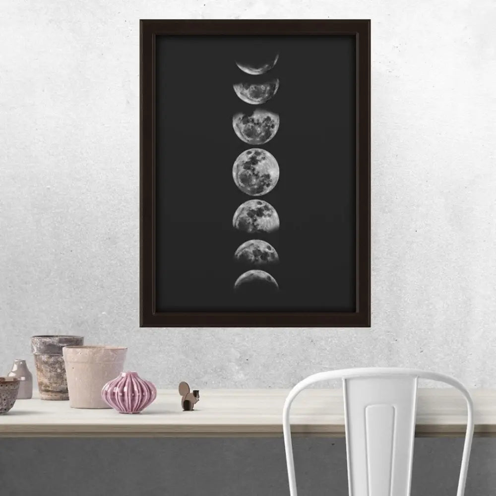 Aesthetic moon phases poster in high-quality canvas