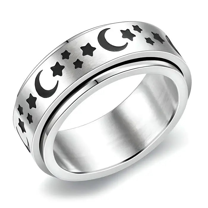 Sun and stars anxiety ring for calm peaceful mindfulness - ring