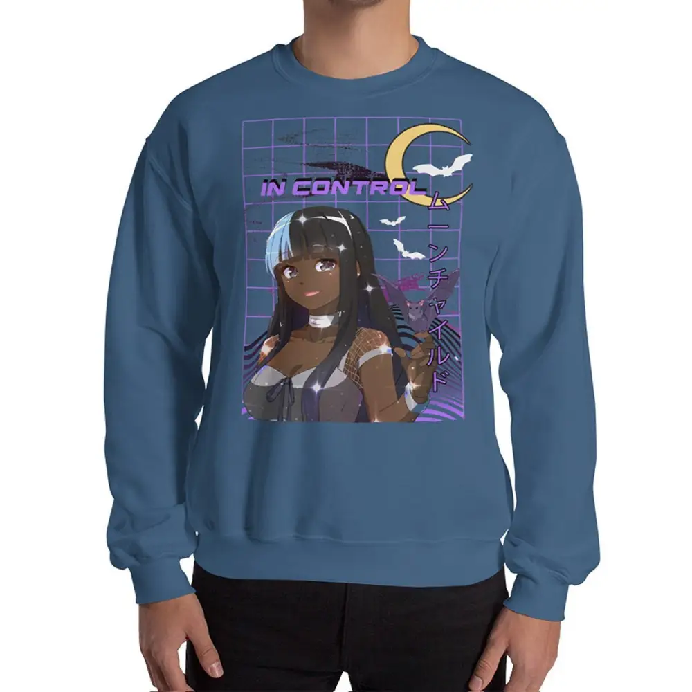 Moonlight anime graphic sweatshirt