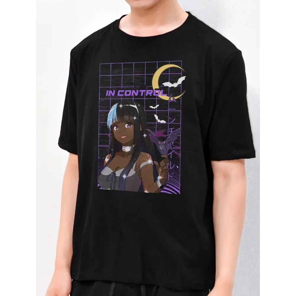 Moonlight anime graphic t-shirt - black / s