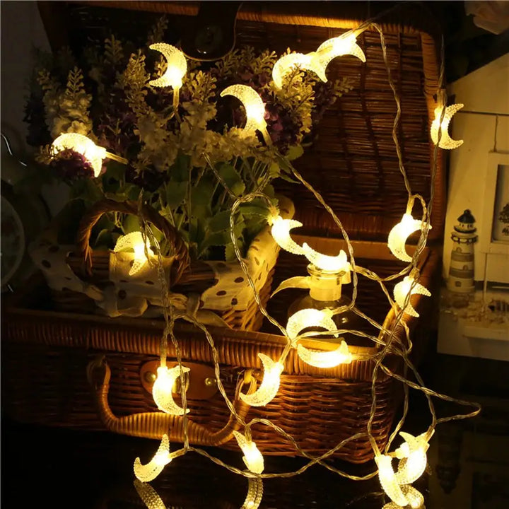 Aesthetic moonlight string lights for room decor - 1.5m 10leds / warm white