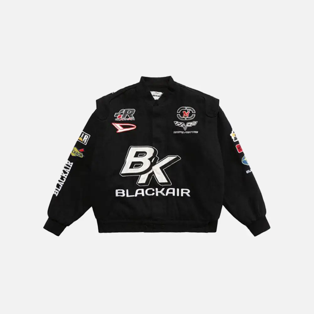 Motorcycle racing vintage jacket y2k - black / m - jackets